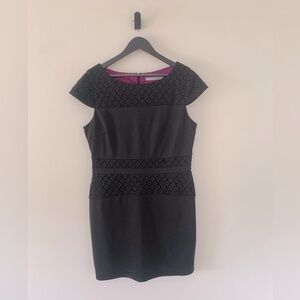 Marc New York Black Evening Dress fully lined,capped sleeves,circle neck